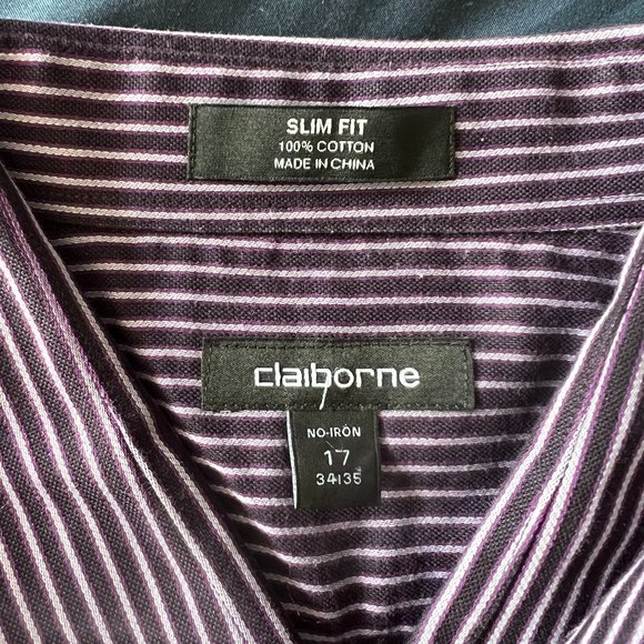 Claiborne Long Sleeve Button Up Men's Large - 17 34/35 - Picture 5 of 8